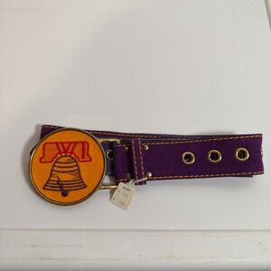 Vintage Sears Liberty Bell Purple Gold Belt Size Medium - Up to 38" USA FREEDOM